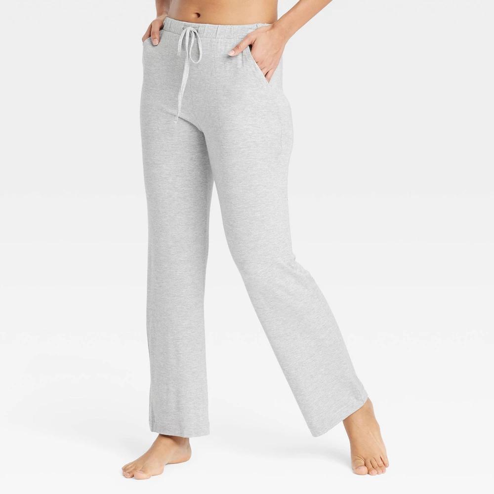 Women's Cloud Knit Modal Pajama Pants - Auden™ Heathered Gray XL: Modal-Spandex, Side Pocket, Pull-On Waistband Product Image