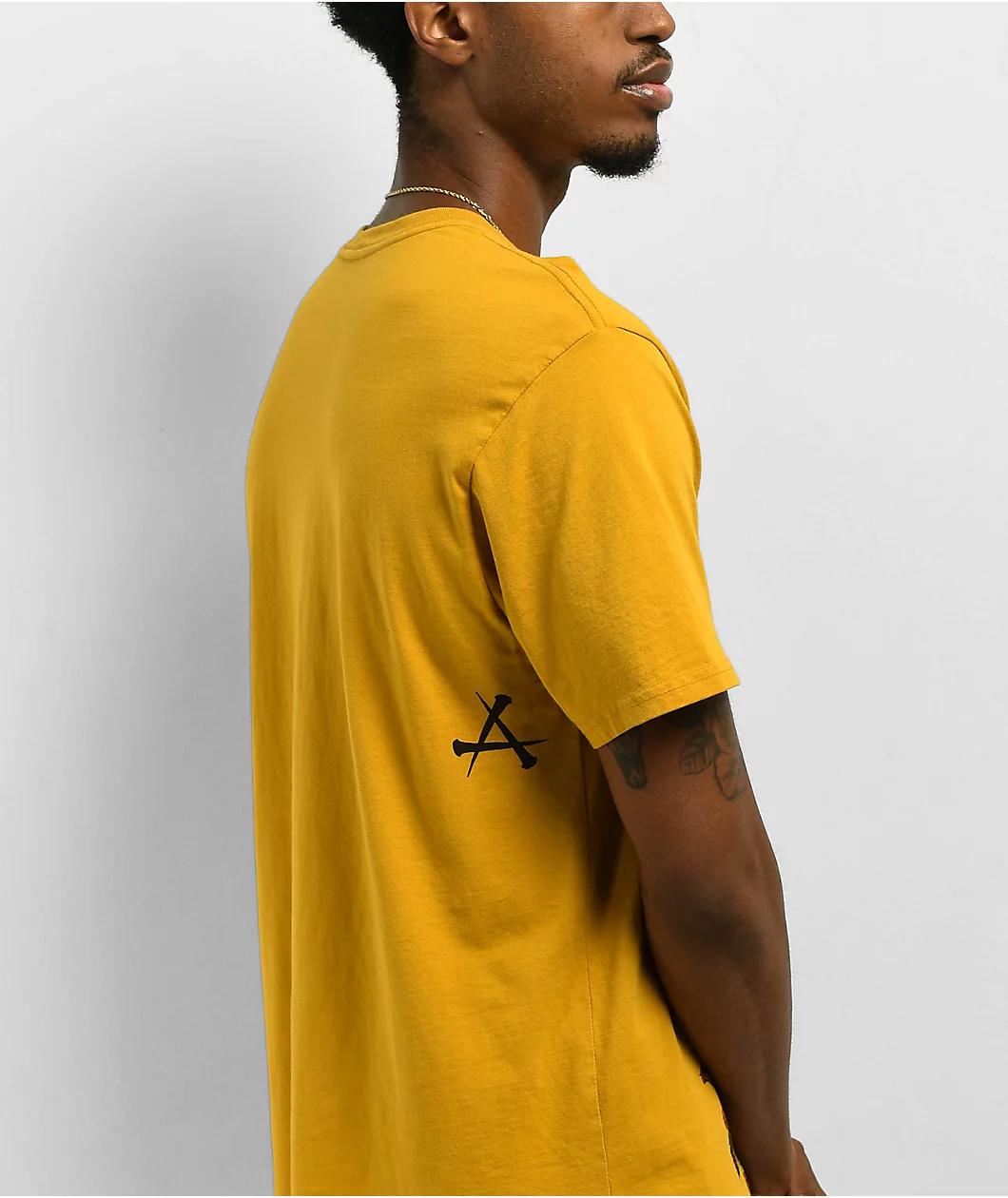 Affliction Winged Reaper Mustard Lava T-Shirt Product Image