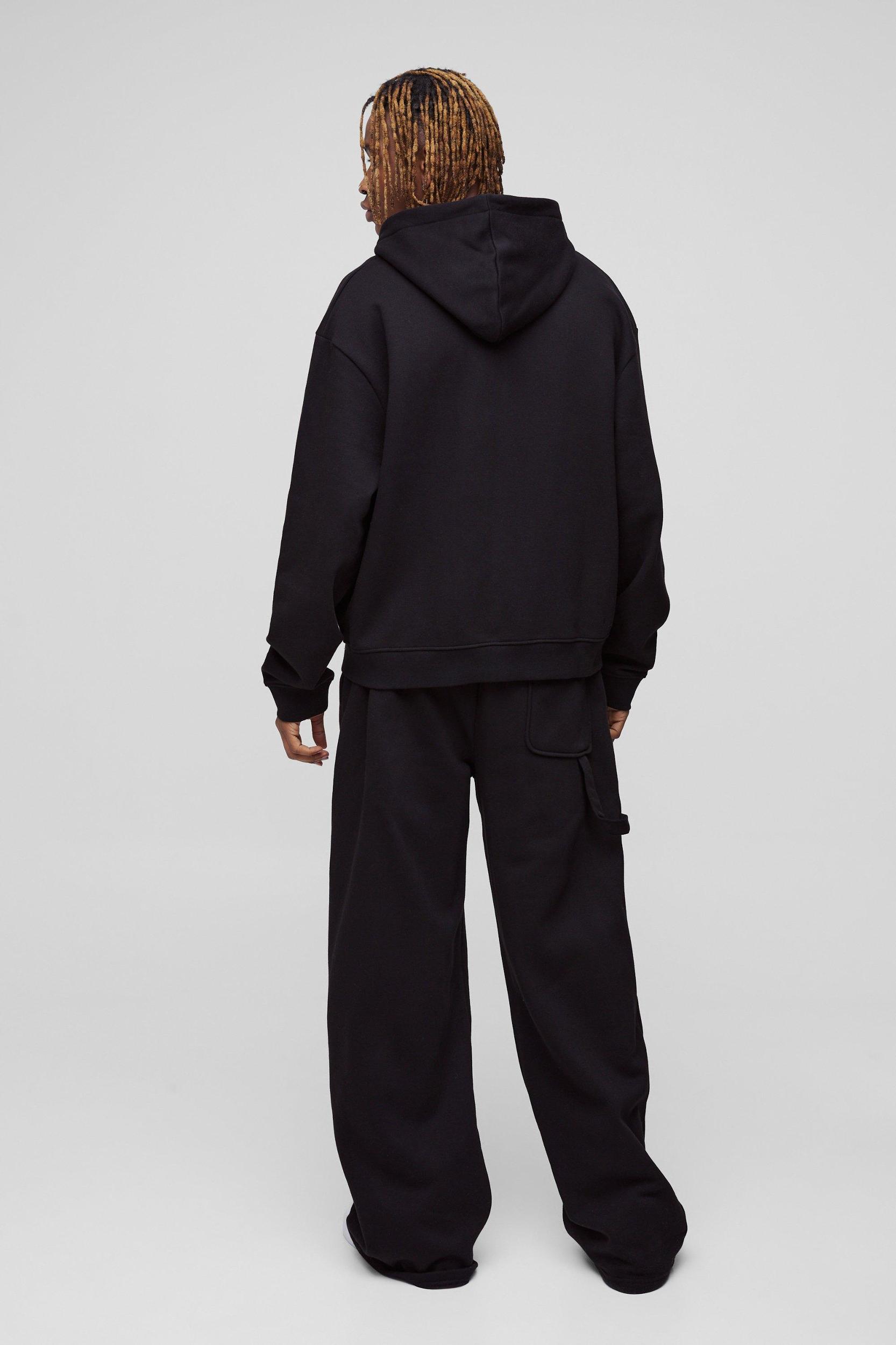 Tall Oversized Heavyweight Carpenter Wide Leg Tracksuit | boohooMAN USA Product Image