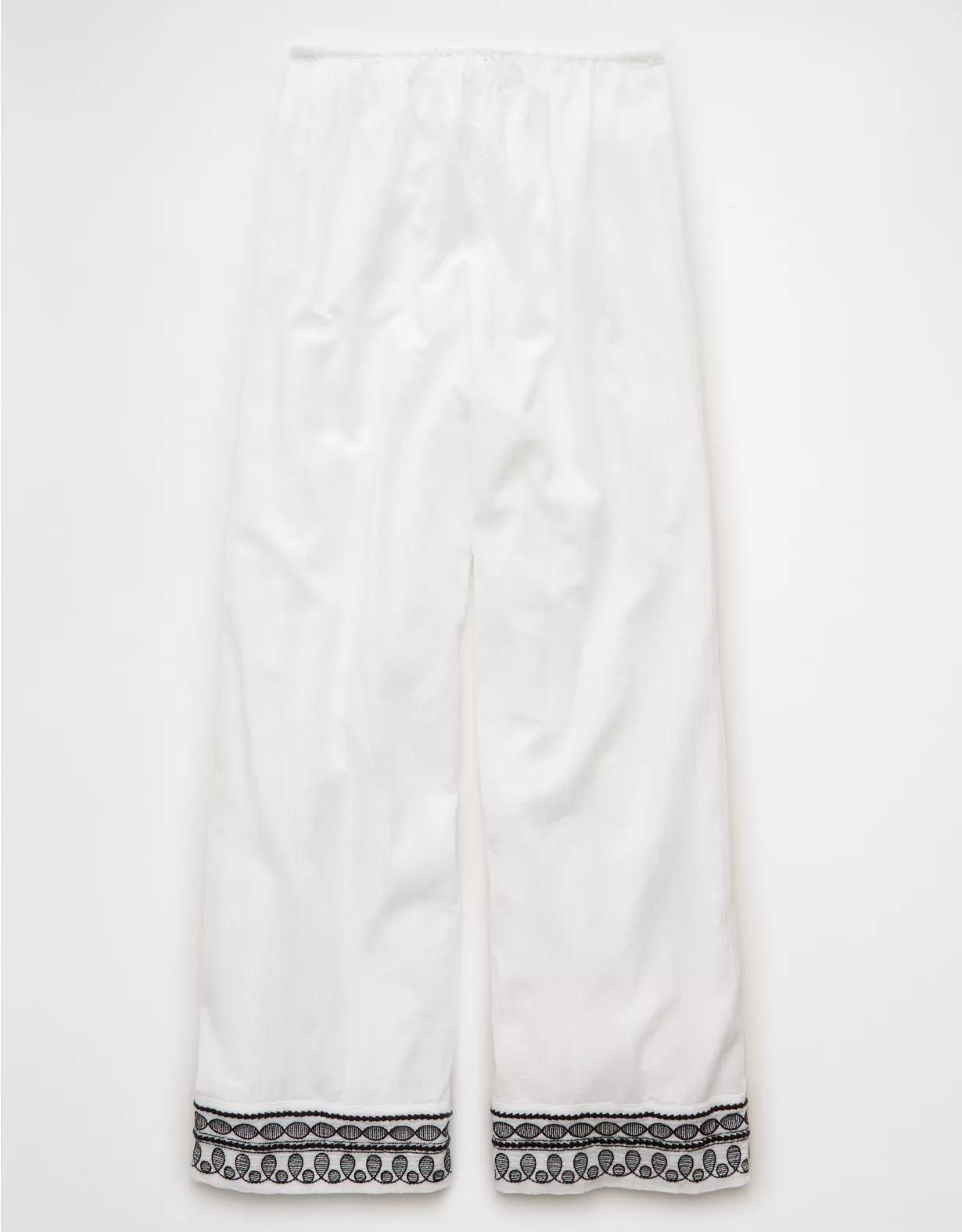 AE Stretch High-Waisted Embroidered Pull-On Pant Product Image