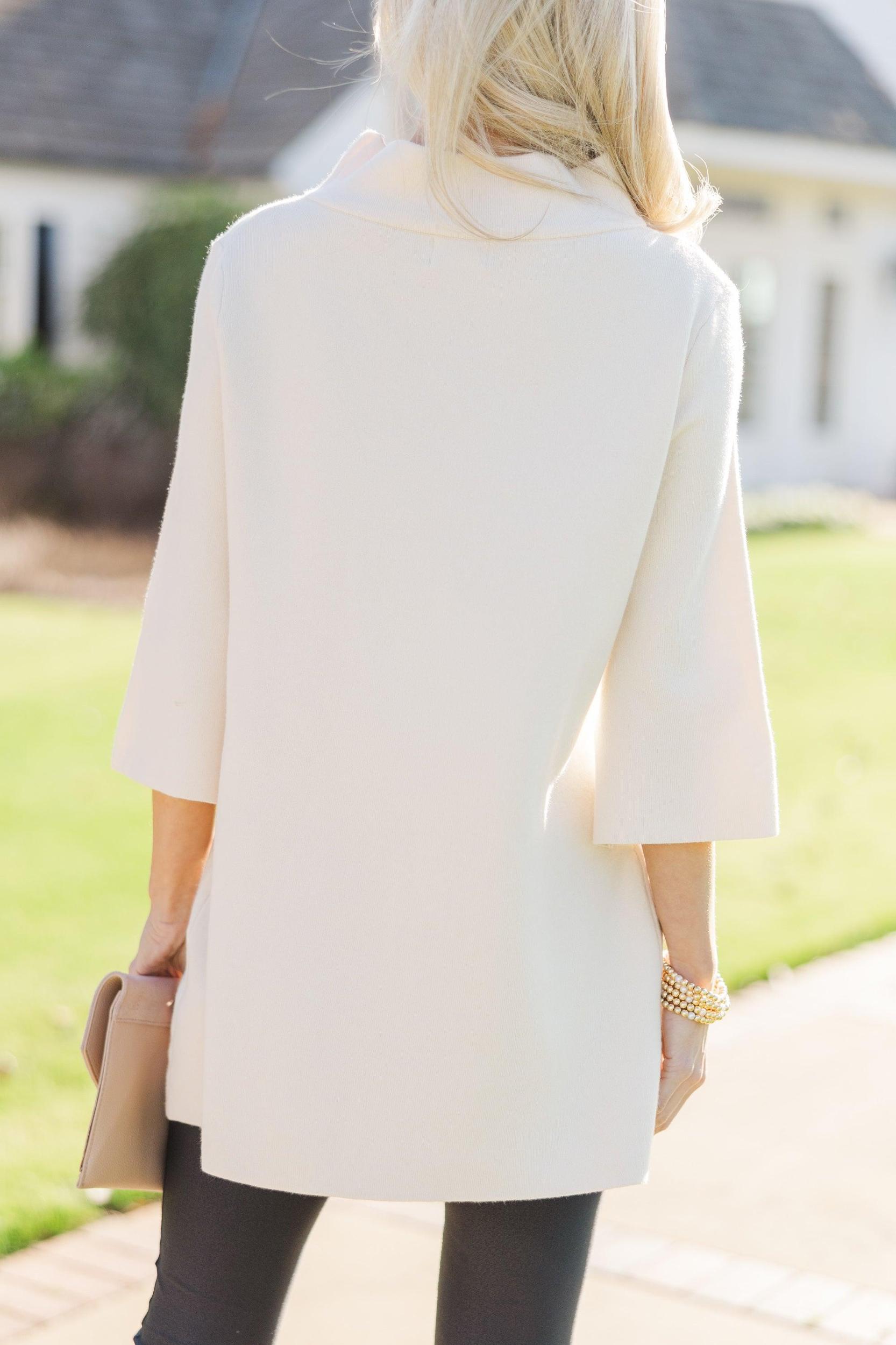 With Ease Cream Mock Neck Sweater Tunic Female Product Image