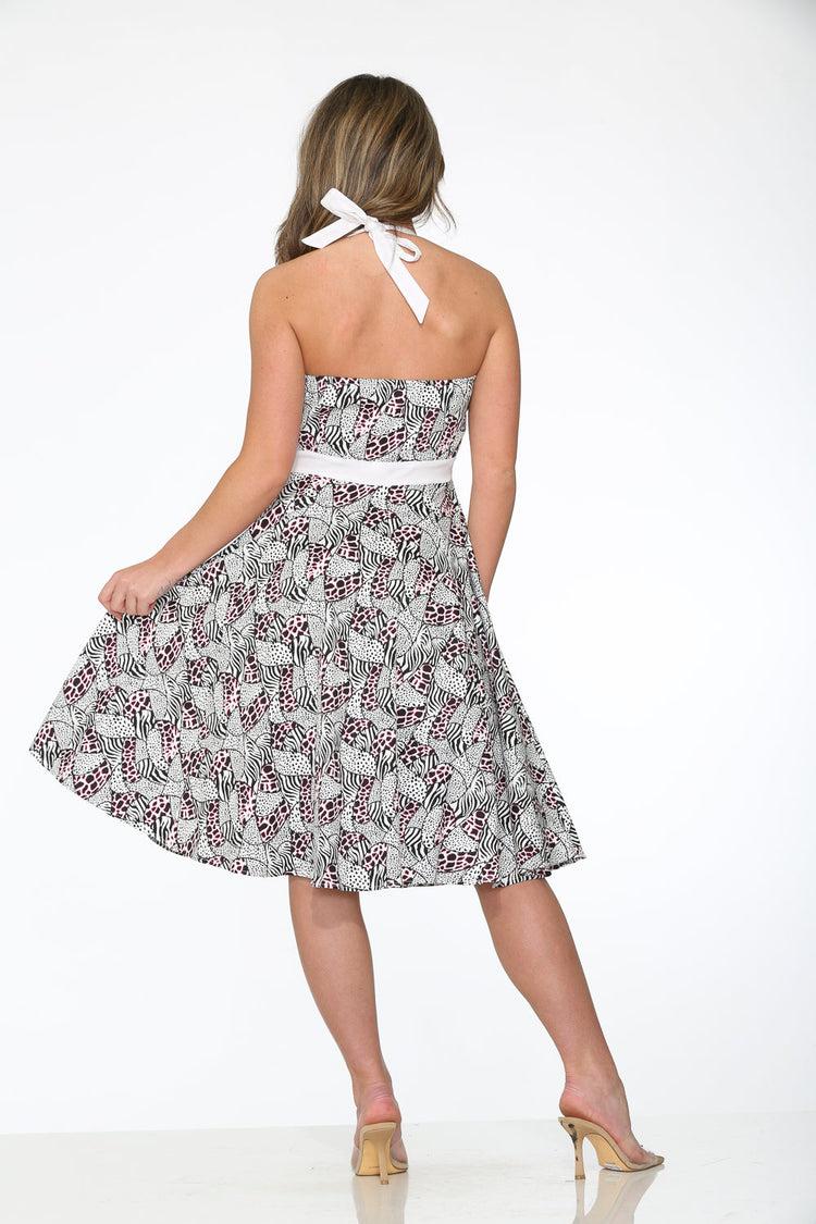 Zebra Halter Swing Dress Product Image