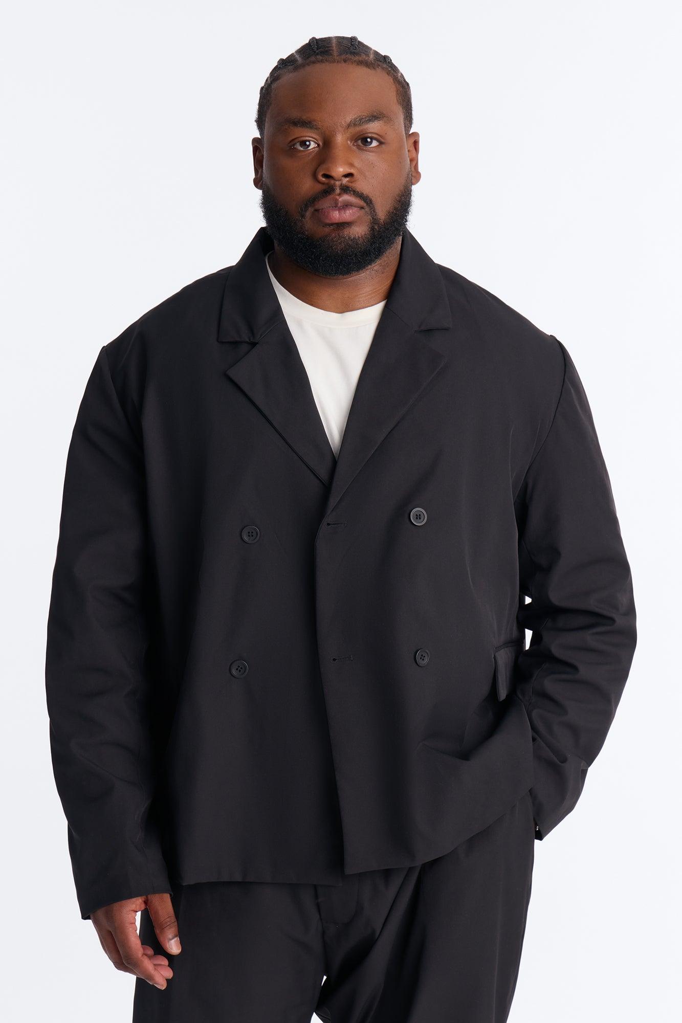 Heirloom Cropped Double Breasted Blazer - Black Male Product Image