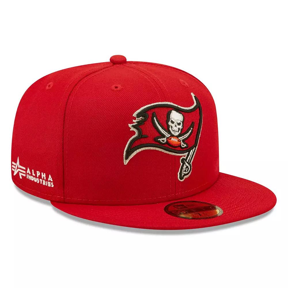 Men's New Era x Alpha Industries Scarlet Tampa Bay Buccaneers Alpha 59FIFTY Fitted Hat,  Product Image