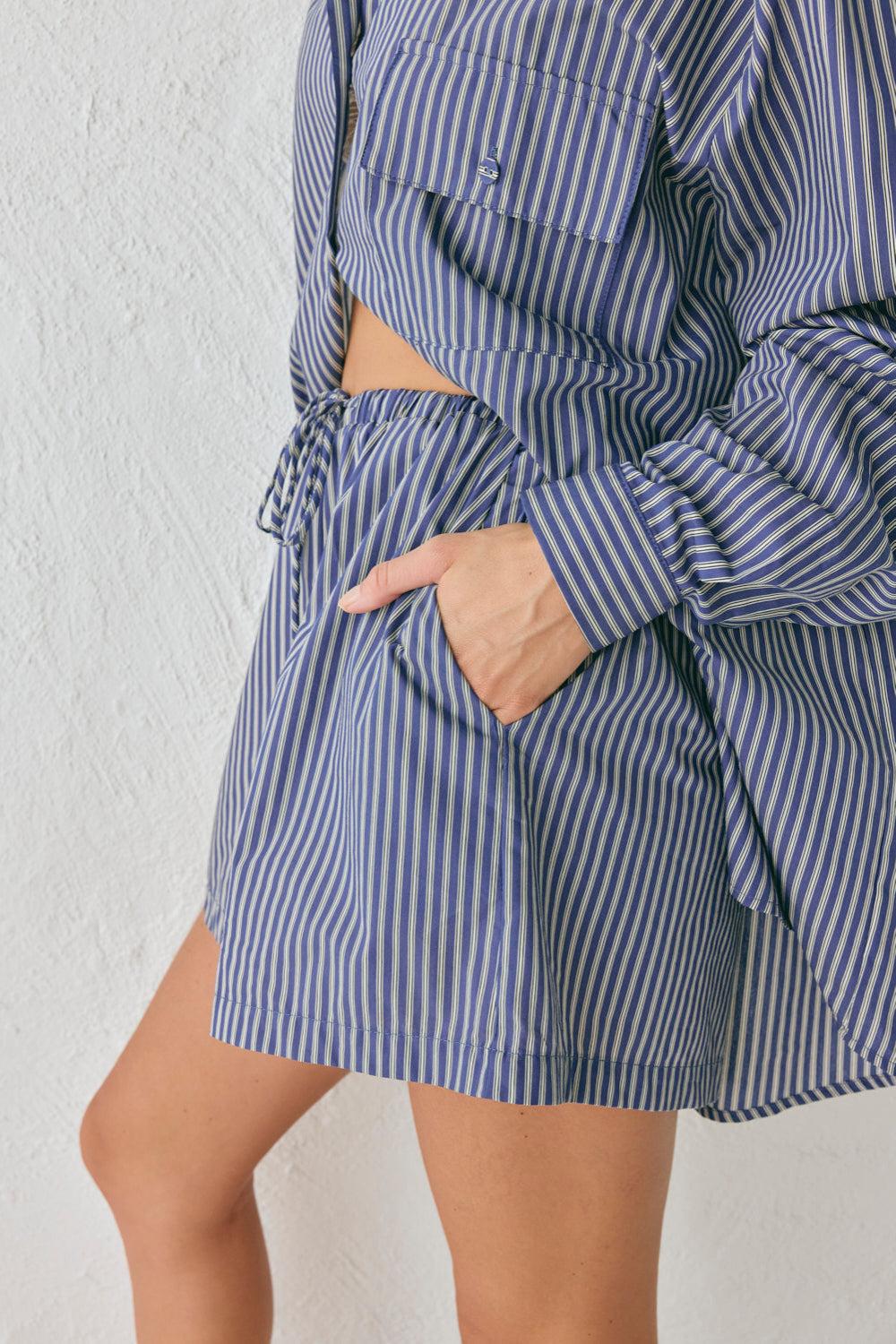 Annika Shorts Navy Stripe Product Image
