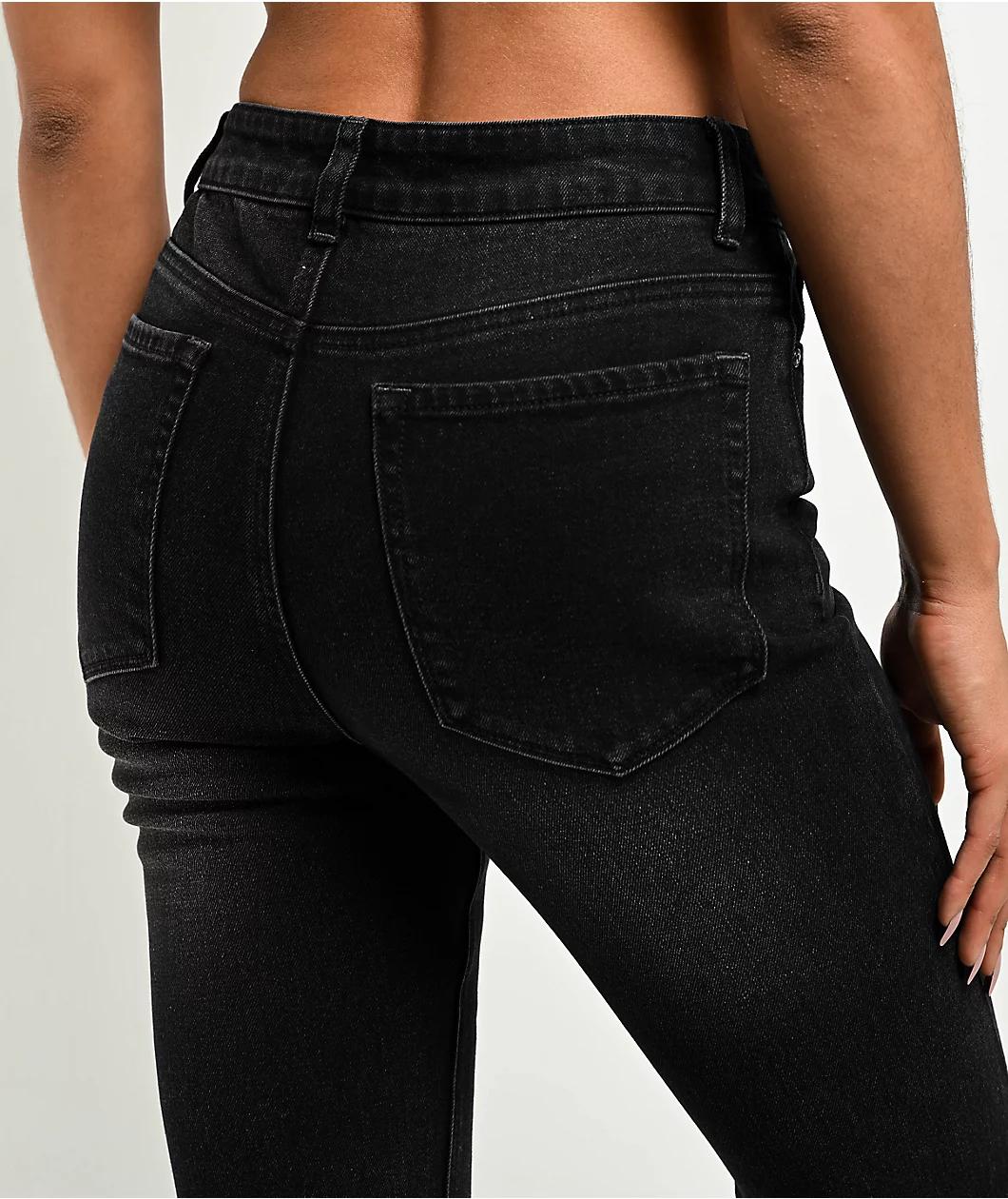 Empyre Glimmer Ozzy Black Wash Mid Rise Flare Jeans Product Image