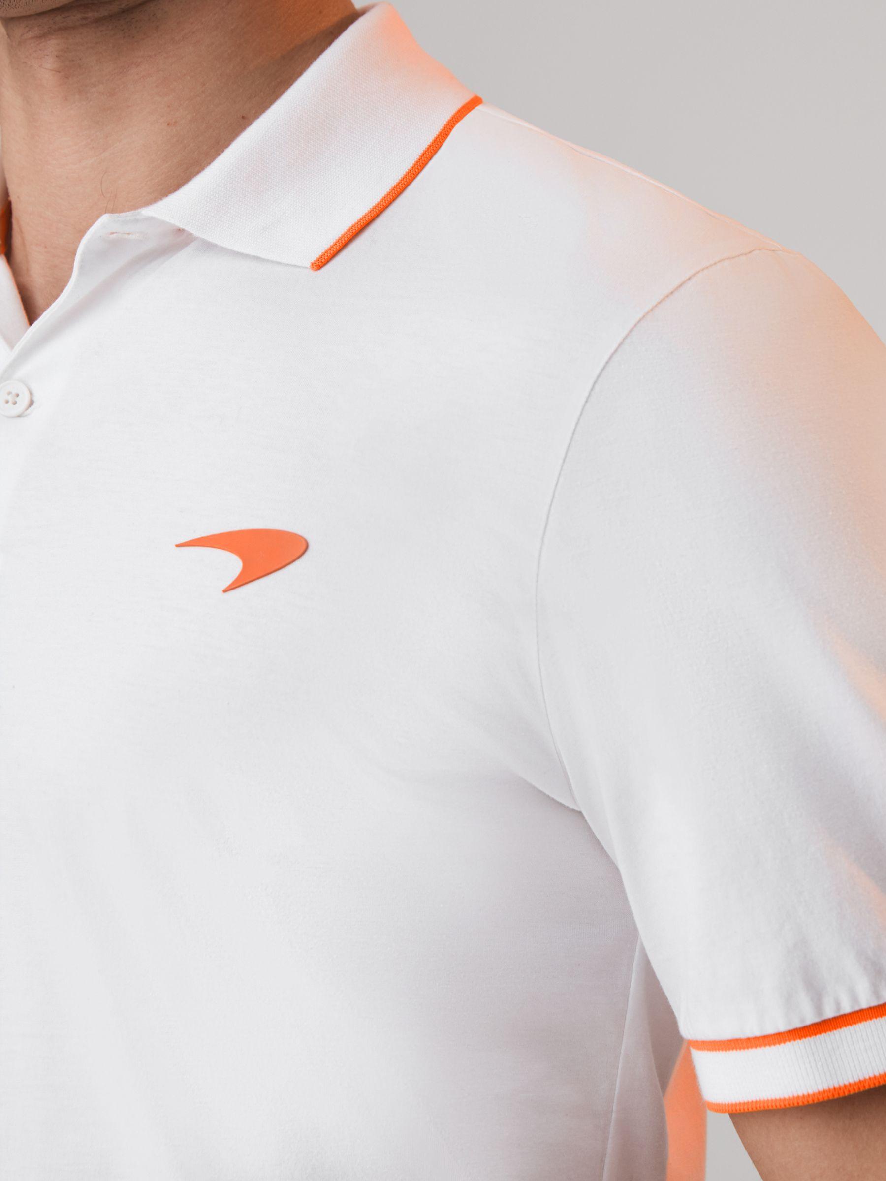 McLaren F1 Mercerised Cotton Polo Shirt in White Product Image