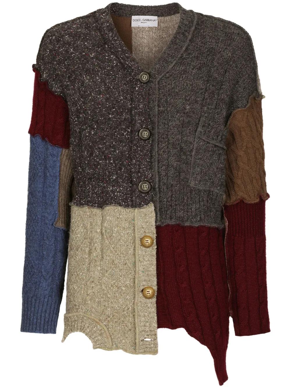 patchwork distressed cardigan Product Image