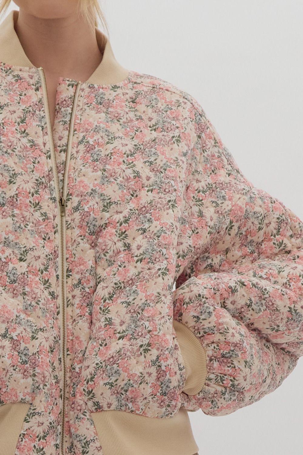 Look Out For You Floral Quilted Bomber Jacket Product Image