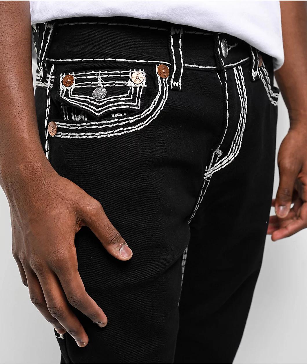 True Religion Ricky Super QT Body Rinse Black Straight Leg Jeans Product Image