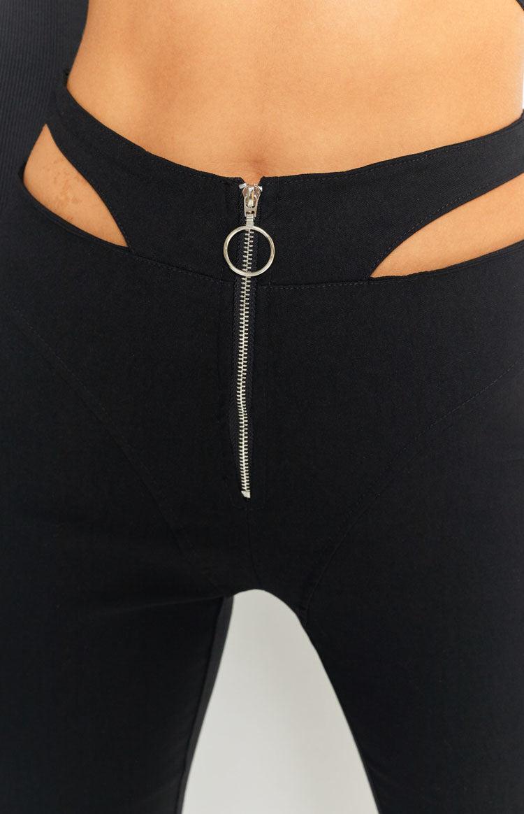 Margherita Hip Cut Out Pants Black Product Image