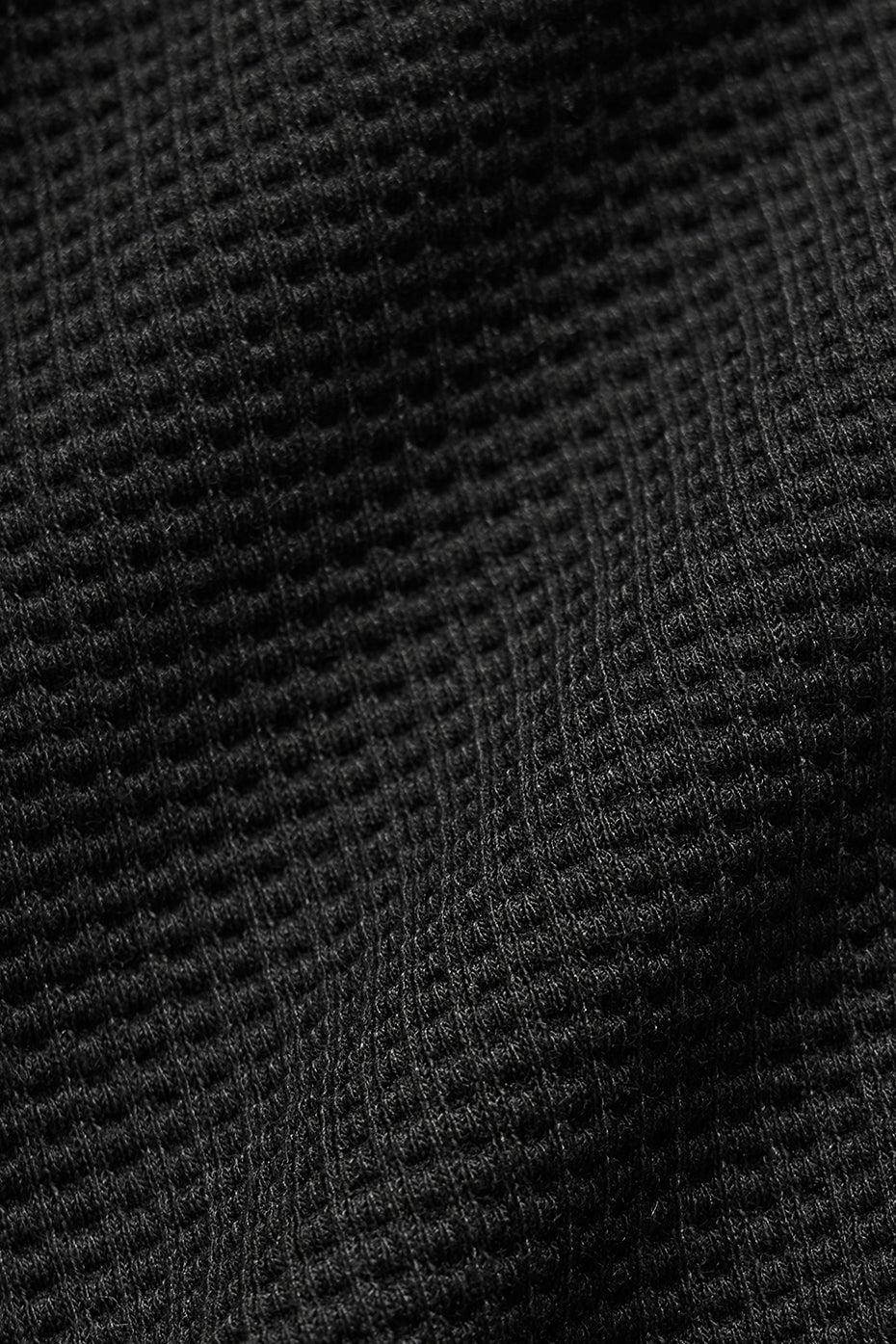 Waffle Lounge Long Sleeve Crew - Black Product Image