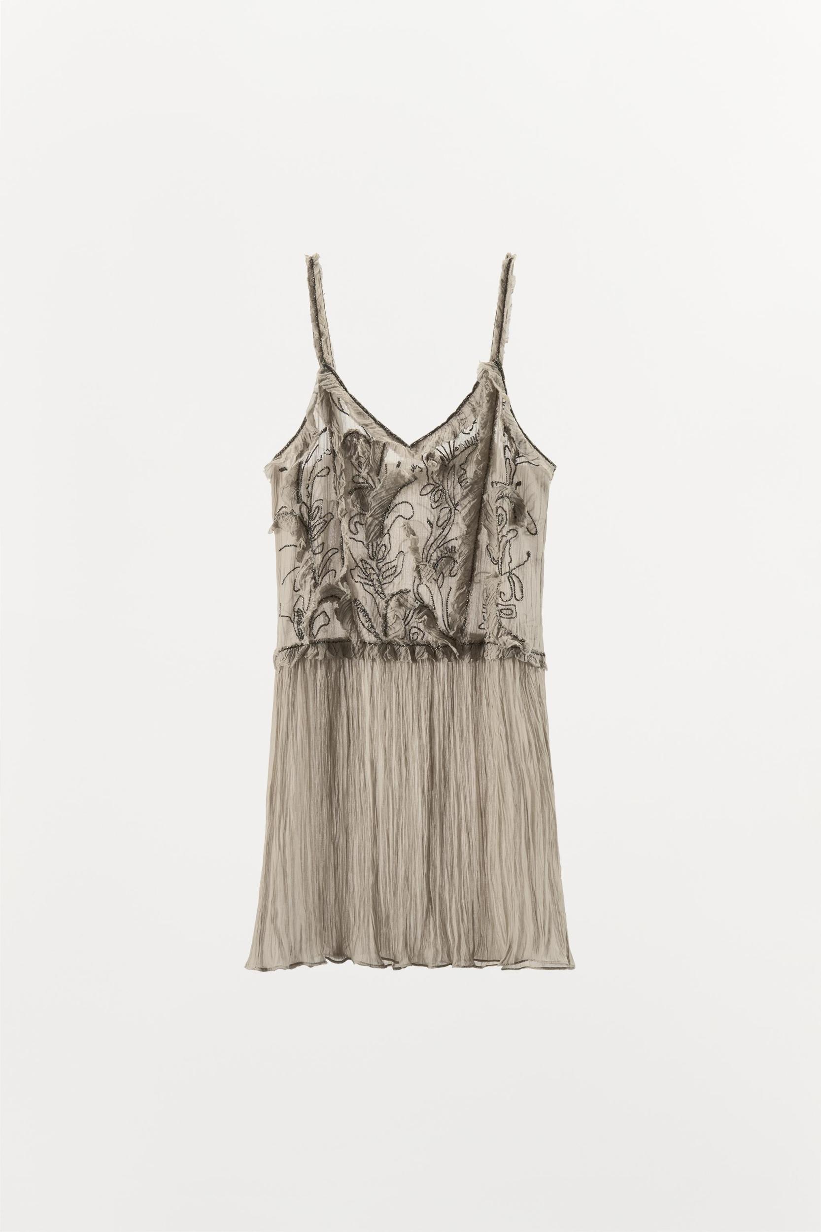 LIMITED EDITION BEADED WRINKLED EFFECT DRESS Product Image