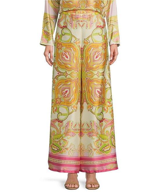 Antonio Melani Coordinating Vivian Printed Satin Wide Leg Pants Product Image