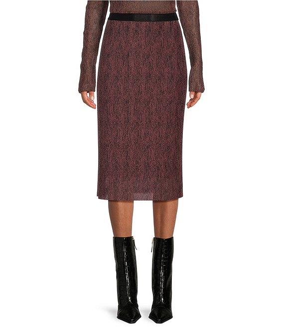 BOSS by Hugo Boss Woven Mesh Snake Print Pull-On Pencil Skirt Product Image