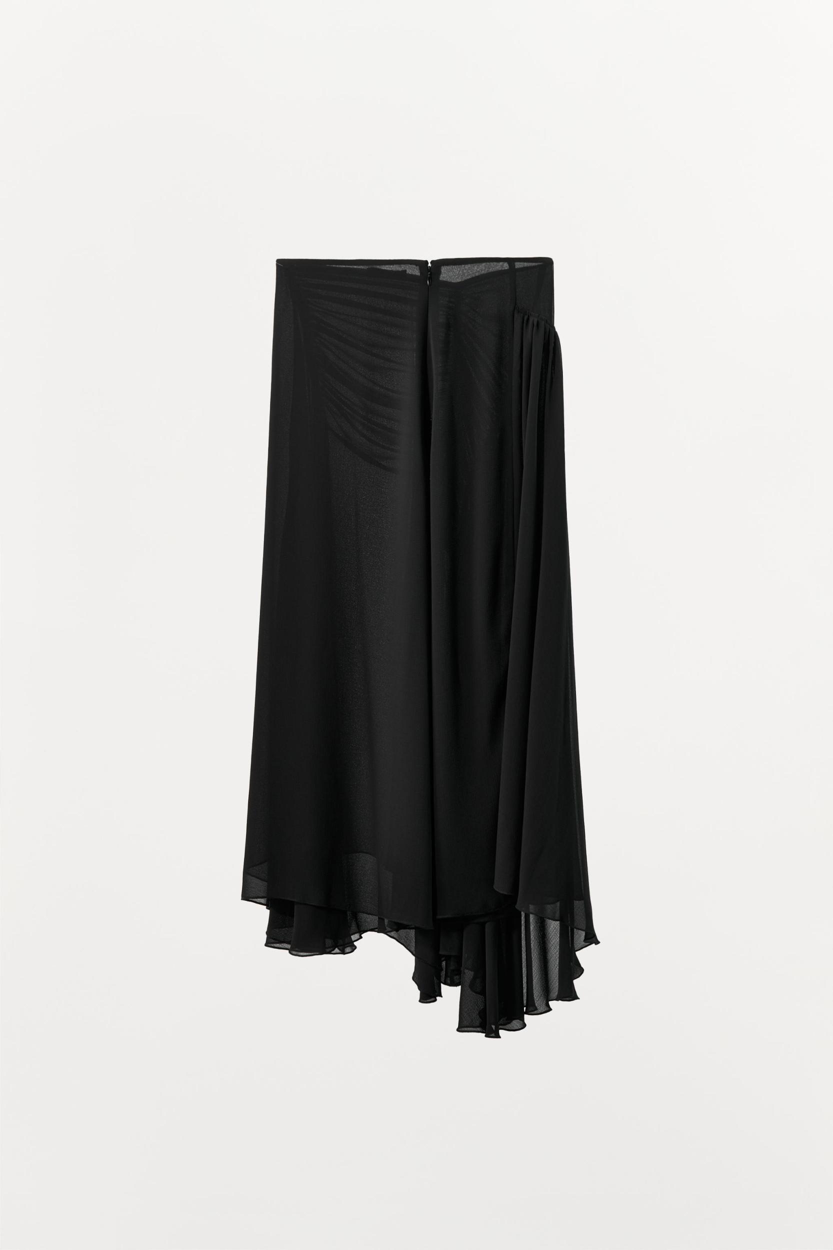DRAPED GEORGETTE MIDI SKIRT Product Image
