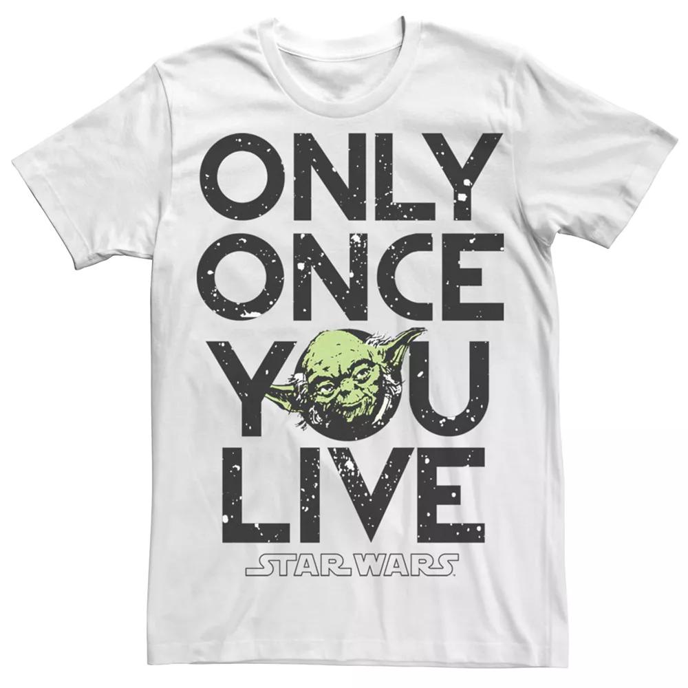 Men's Star Wars Yoda Only Once You Live Tee,  Product Image