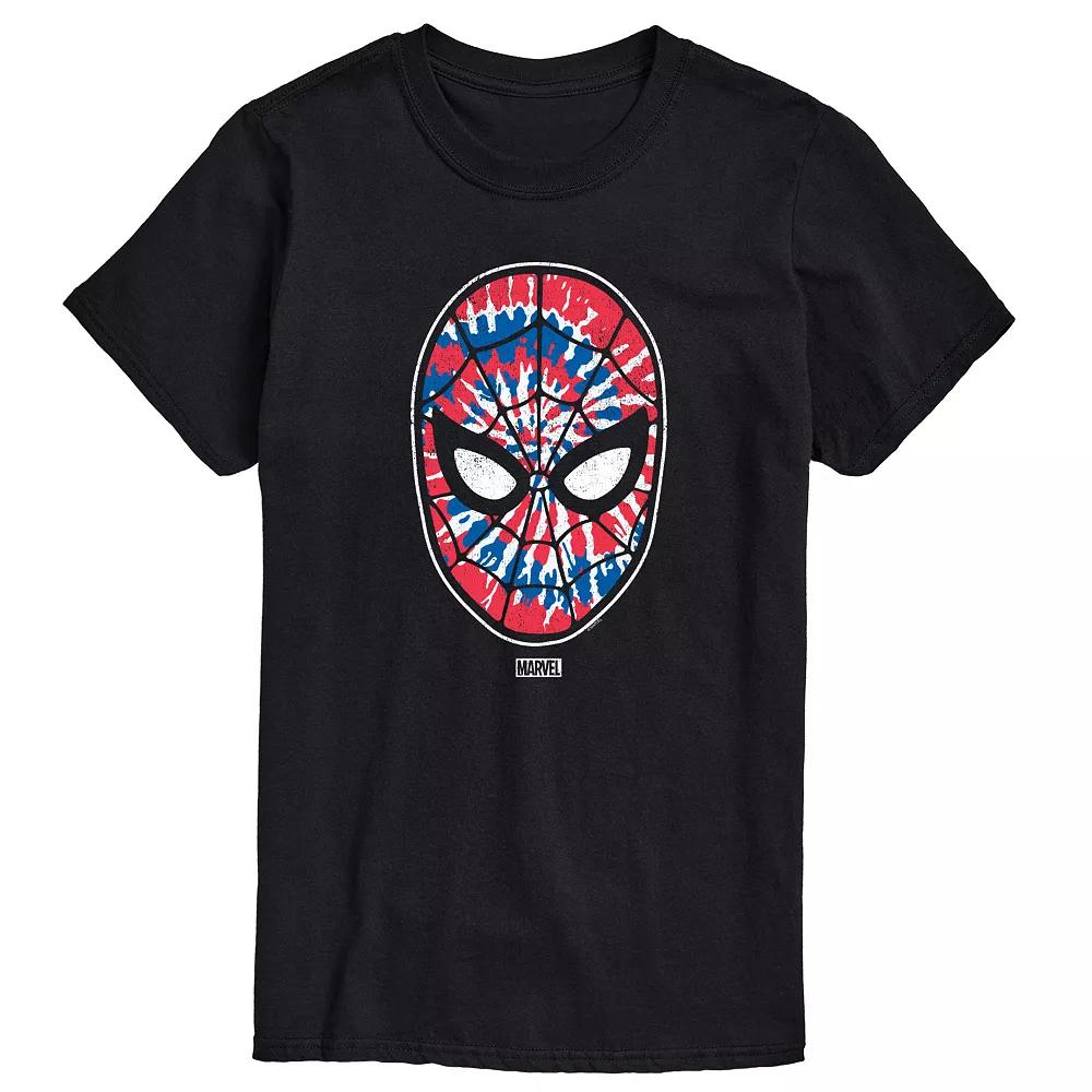 Men's Marvel Spider-Man Tie Dye Red, White & Blue Tee,  Product Image