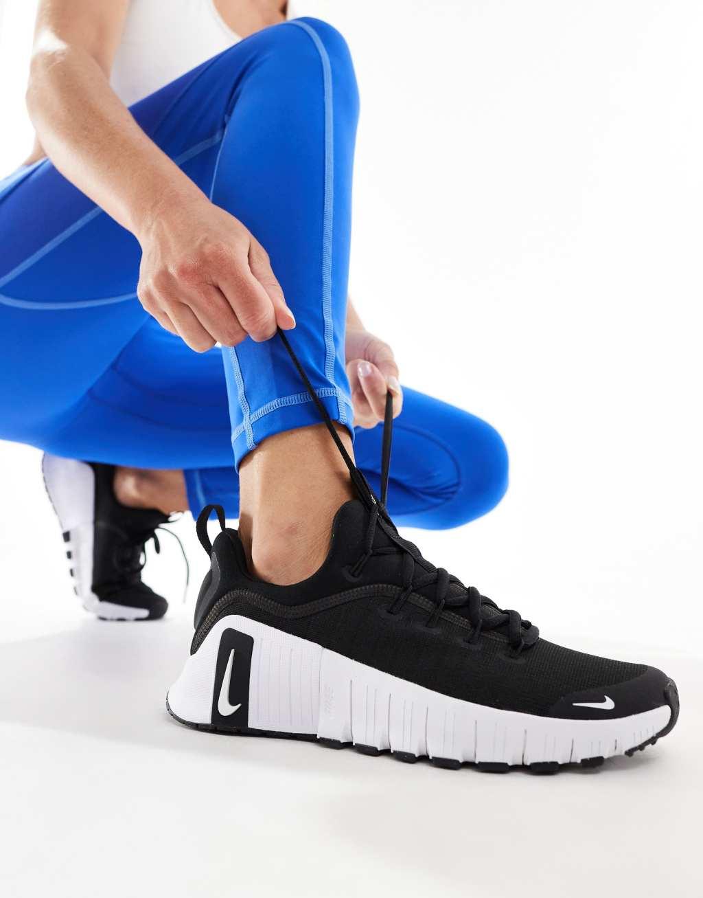 Nike Training Free Metcon 6 sneakers in black and white Product Image