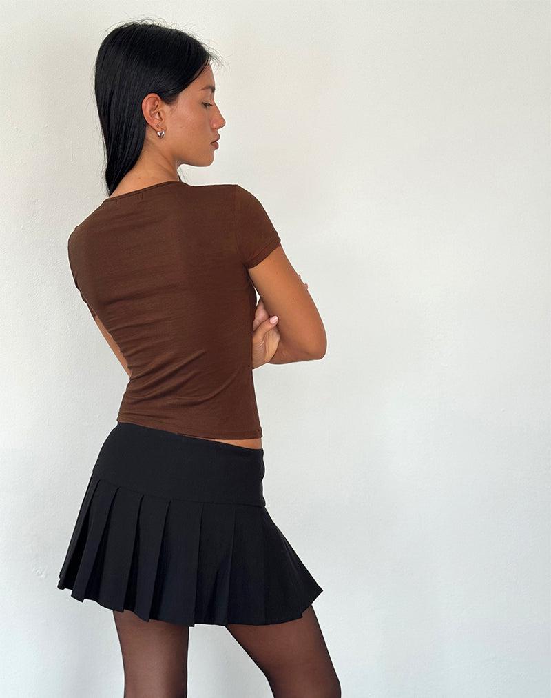 Novalie Tie Front Top in Cocoa Female Product Image