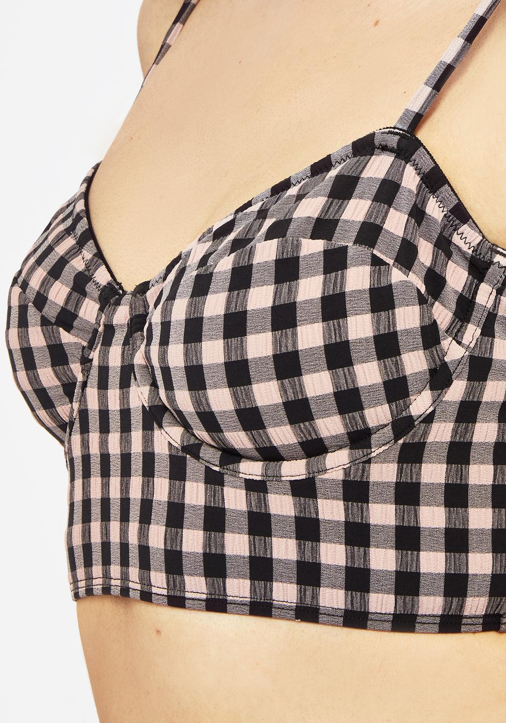 Terra Gingham Bikini Top - Pink Product Image