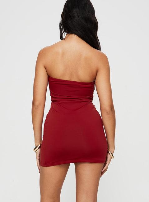 Strutter Strapless Mini Dress Red Product Image