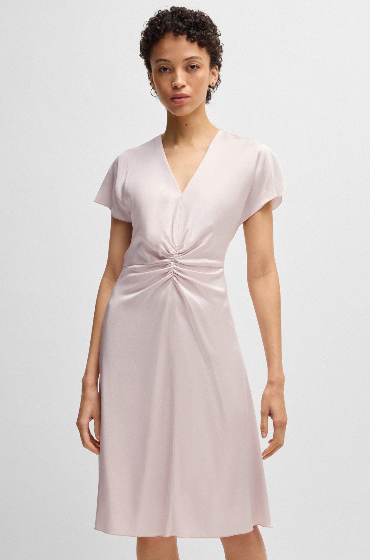 V-neck dress with gathered waistband Product Image