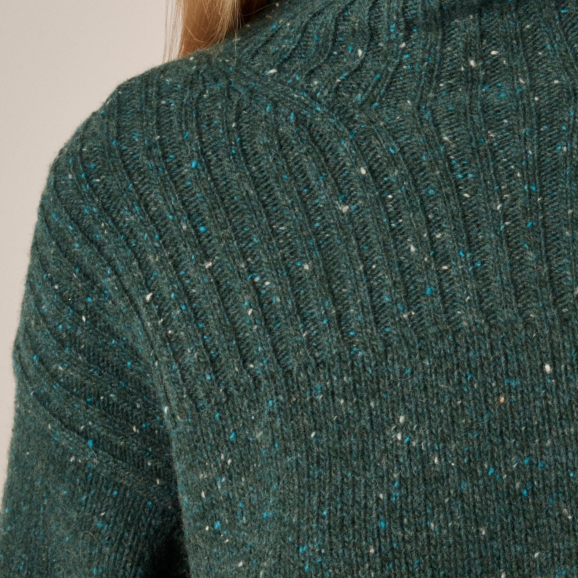Ribbed turtleneck sweater in donegal wool blend Product Image