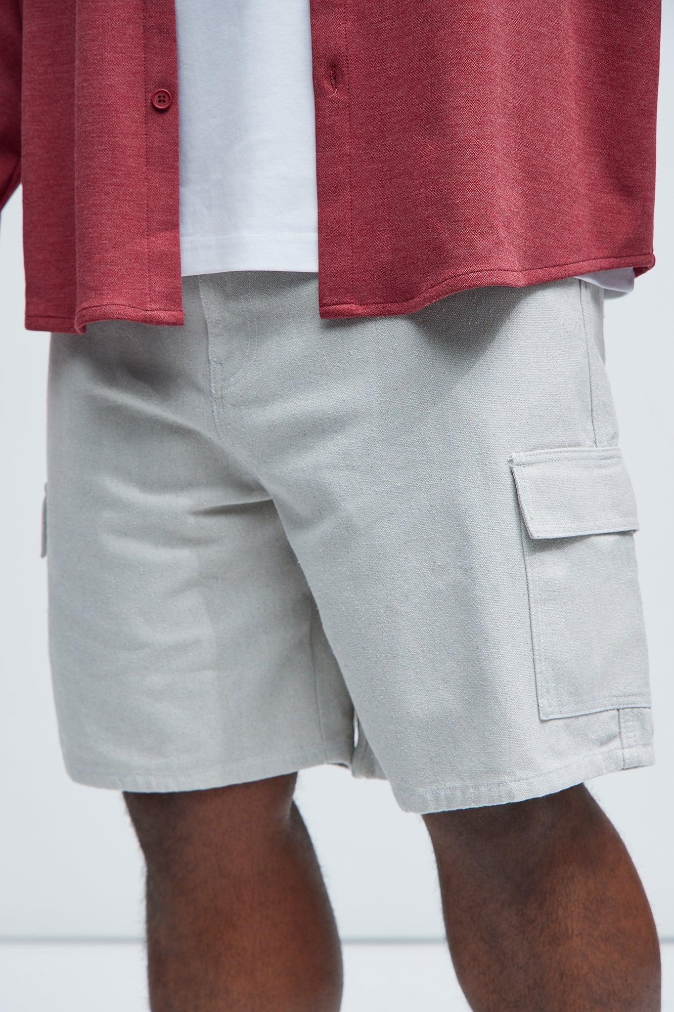 Cary Textured Relaxed Cargo Shorts - Stone Product Image