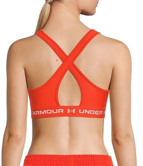 Under Armour Solid Double Layer HeatGear Scoop Neck Cross Back Sports Bra Product Image