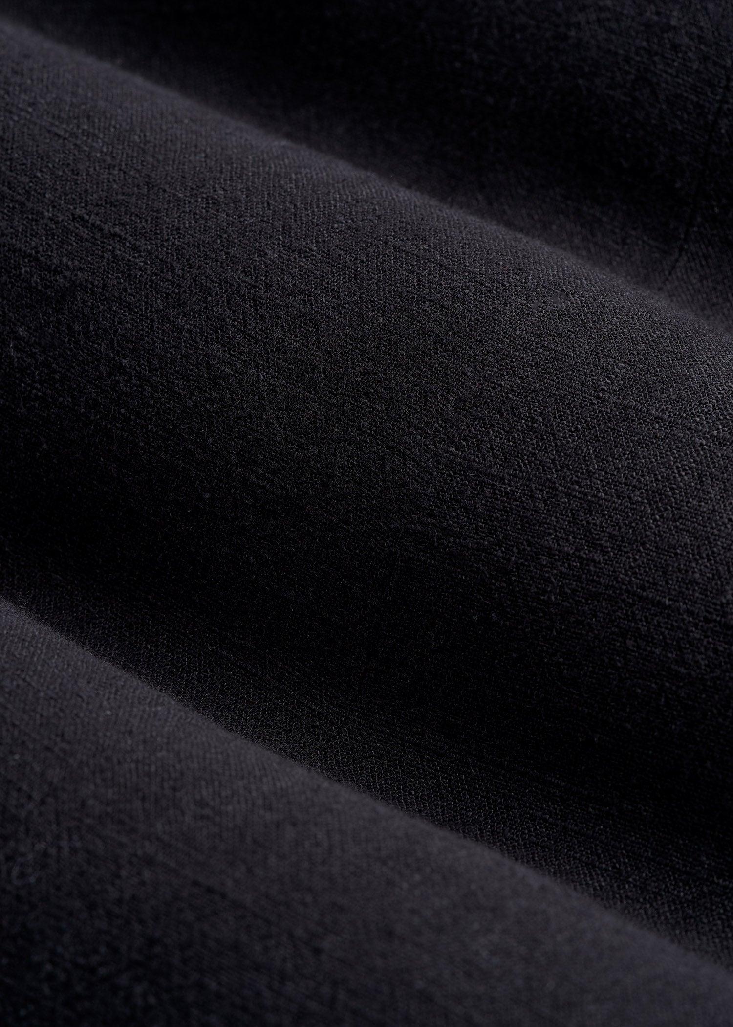 Linen Blend Tie Back Blazer For Tall Women in Black Female Product Image