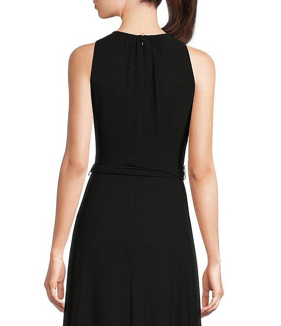 Alex Marie Colette Sleeveless Tie Waist Tiered Ruffle Hem Maxi Gown Product Image