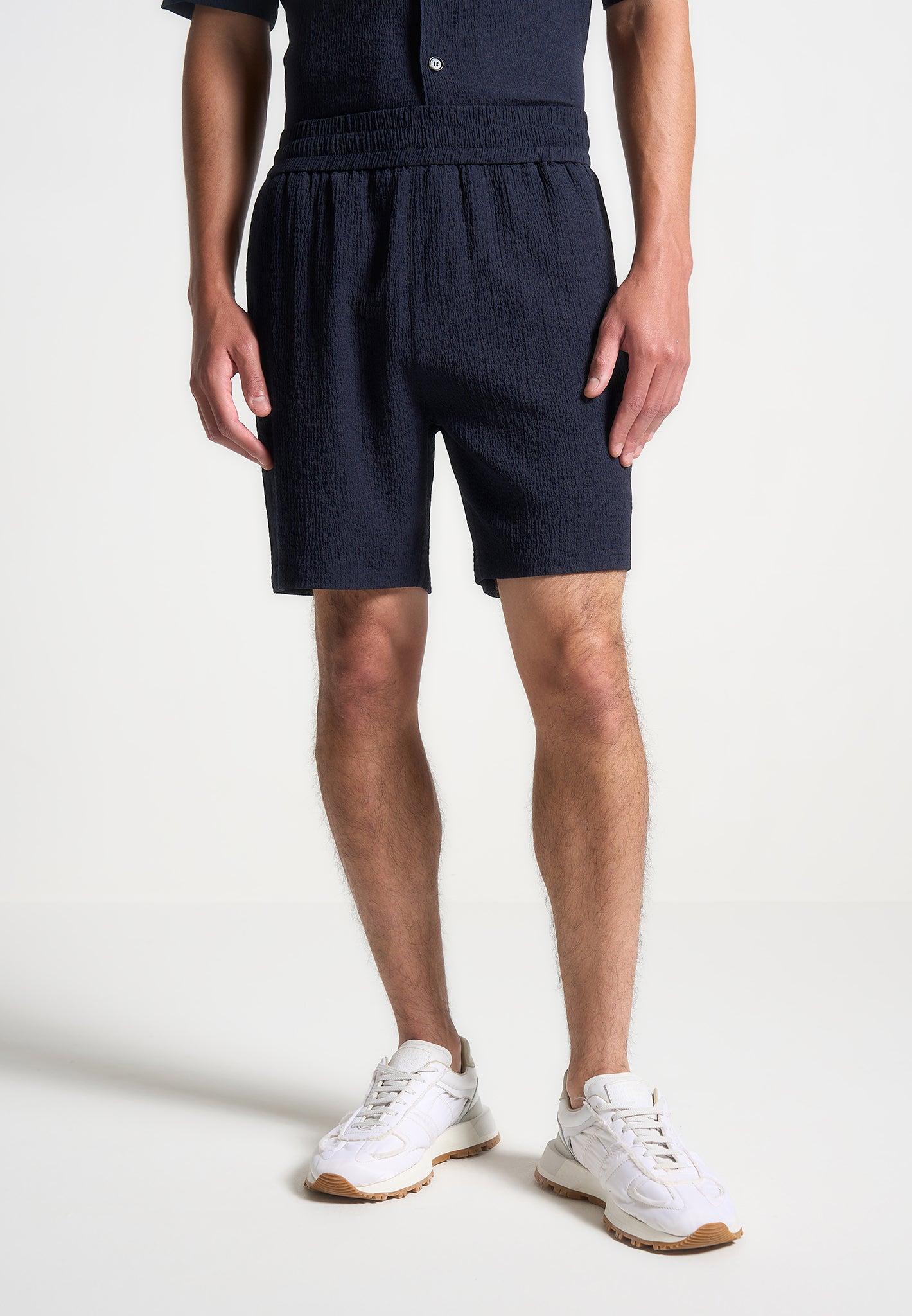 Seersucker Shorts - Navy Male Product Image