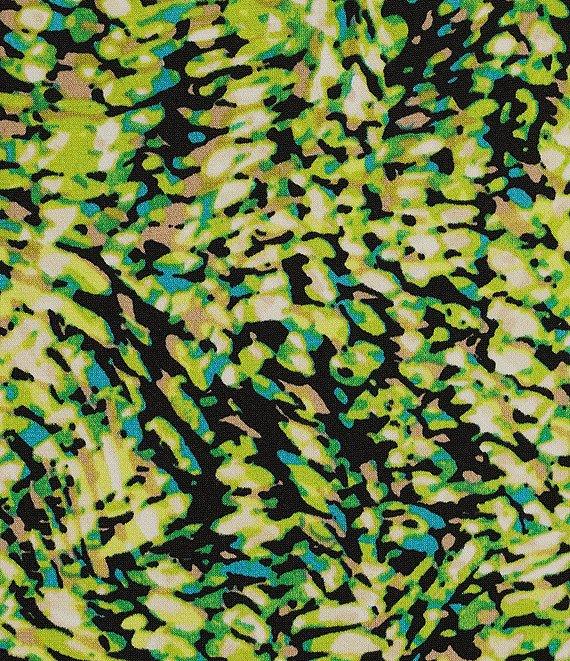 Kasper Plus Size Knit ITY Abstract Twisted Scoop Neck Cap Sleeve Fitted Blouse Product Image