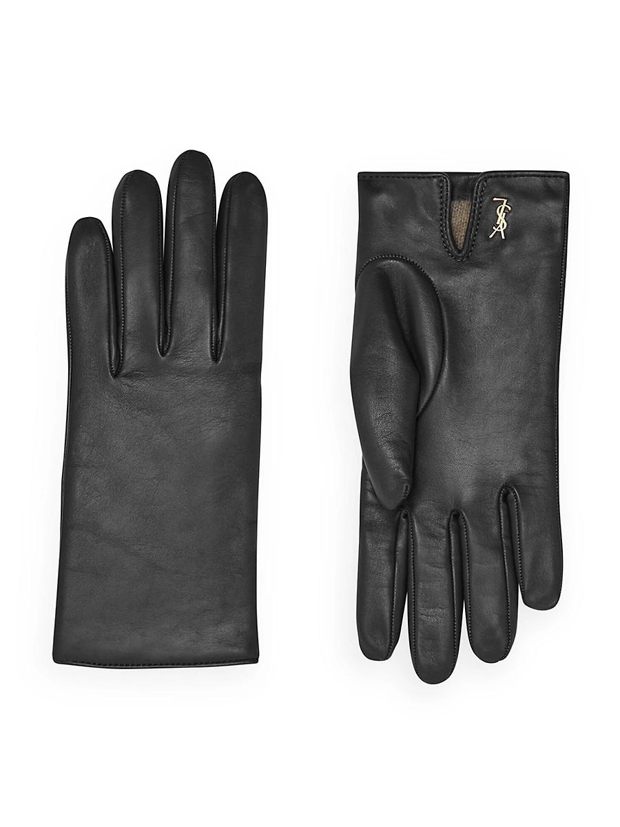 Womens Cassandre Short Gloves In Lambskin And Cashmere Product Image