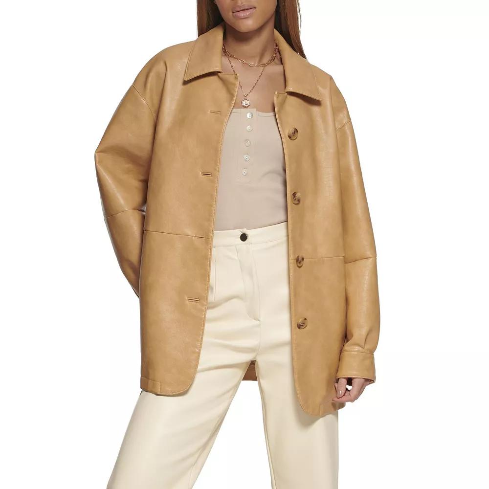 Women's Levi's® Faux Leather Vintage Collared Shirt Jacket,  Product Image