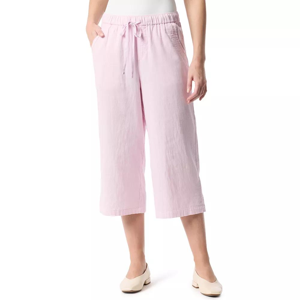 Womens Gloria Vanderbilt Drawstring Waist Wide Leg Capris Product Image