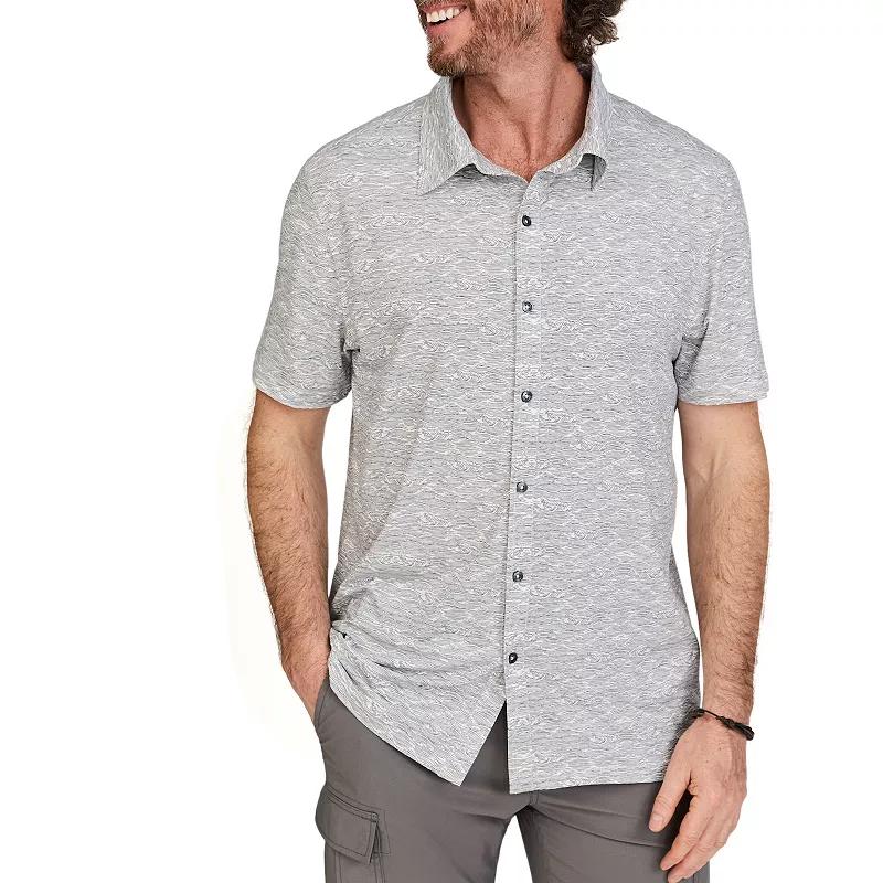 Men's WEARFIRST Short Sleeve Jersey Button Front Shirt, Size: Large, White Beer Print Product Image
