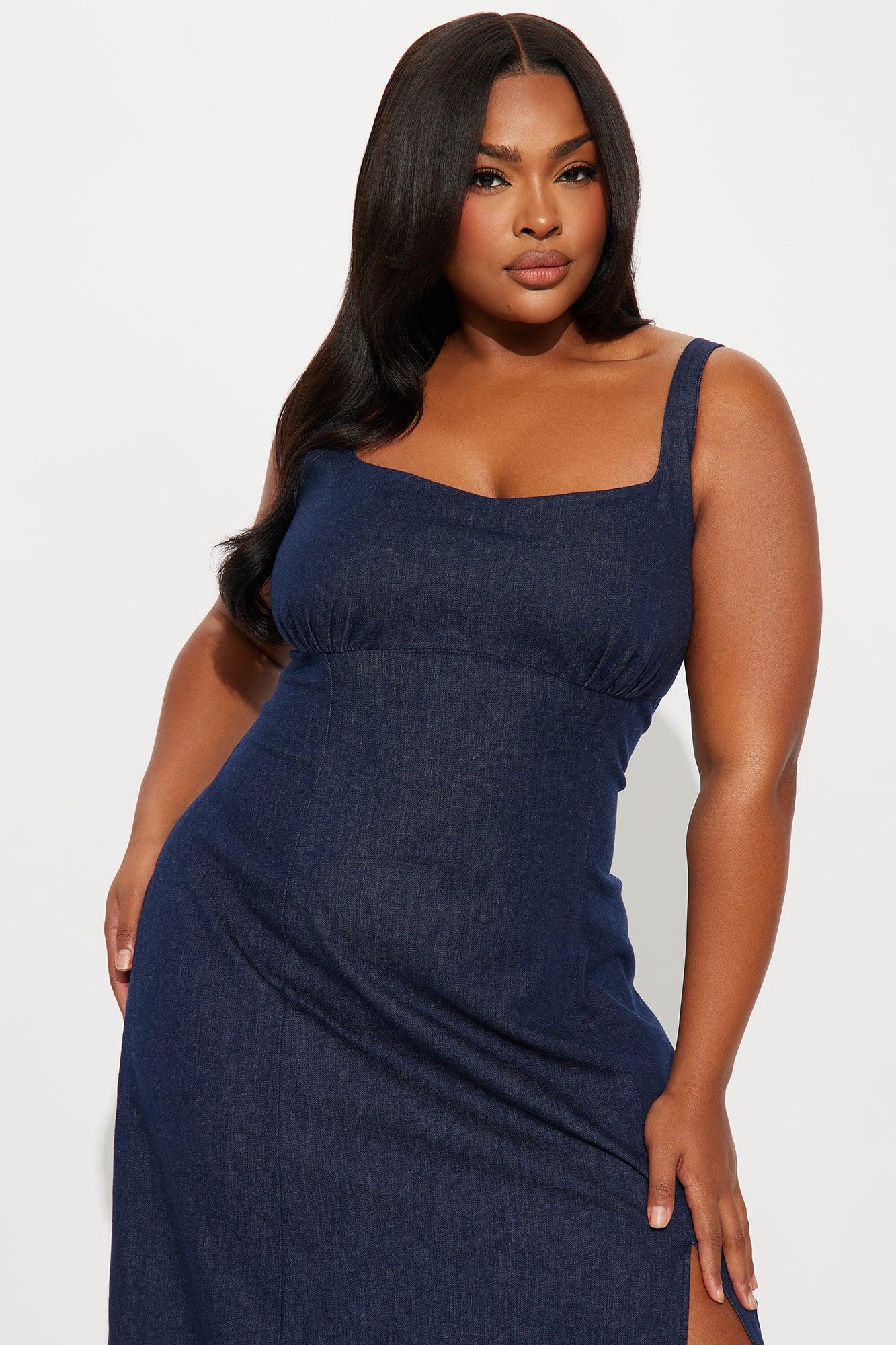 Mira Denim Maxi Dress - Dark Wash Product Image