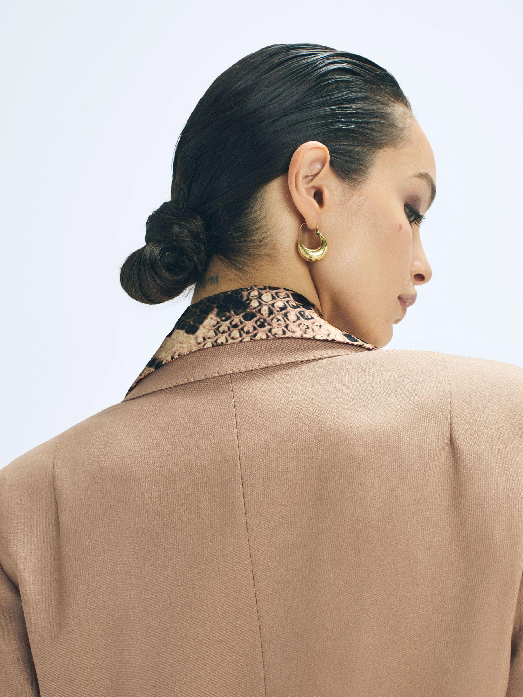 Silk Snake Print Drape Back Shirt in Snake Product Image