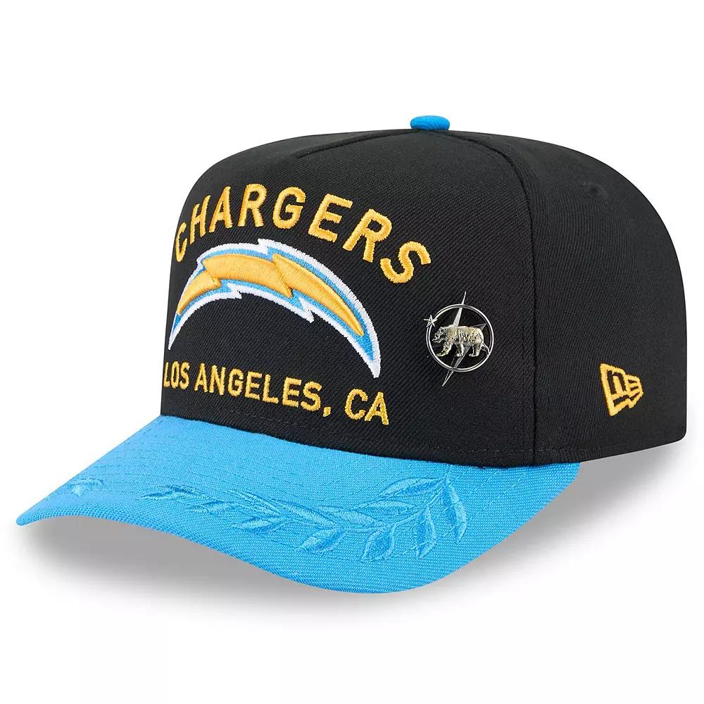 Men's New Era Black/Powder Blue Los Angeles Chargers 2025 NFL Draft On Stage A-Frame 59FIFTY Fitted Hat, Size: 7 1/8 Product Image