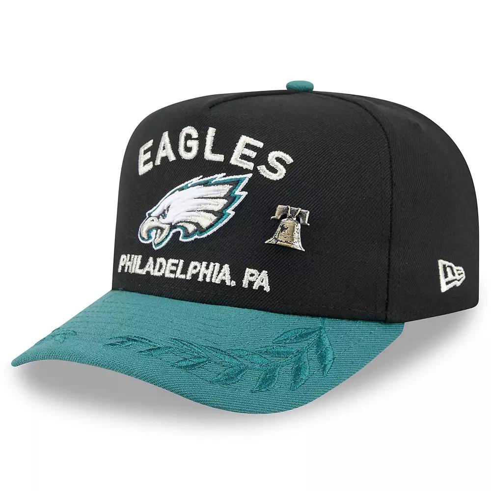 Men's New Era Black/Midnight Green Philadelphia Eagles 2025 NFL Draft On Stage A-Frame 59FIFTY Fitted Hat, Size: 7 5/8 Product Image