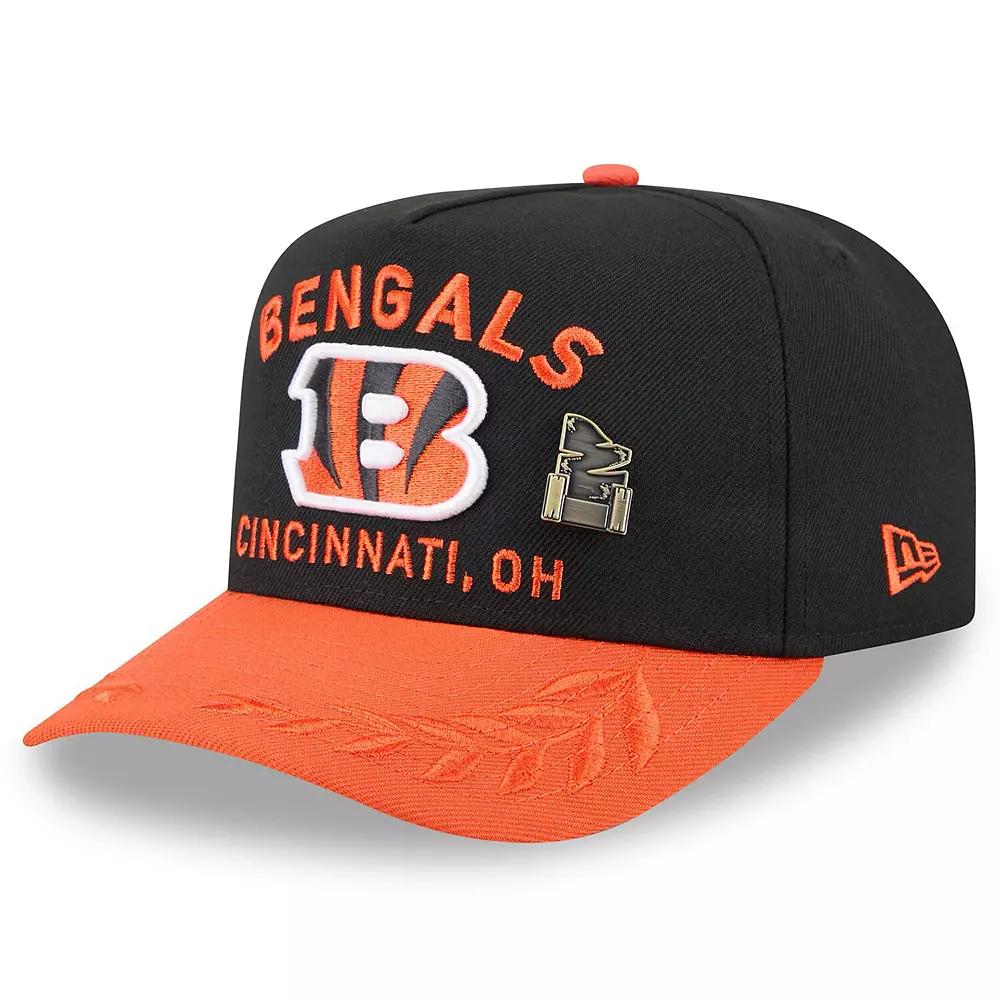 Men's New Era Black/Orange Cincinnati Bengals 2025 NFL Draft On Stage A-Frame 59FIFTY Fitted Hat, Size: 7 1/2 Product Image
