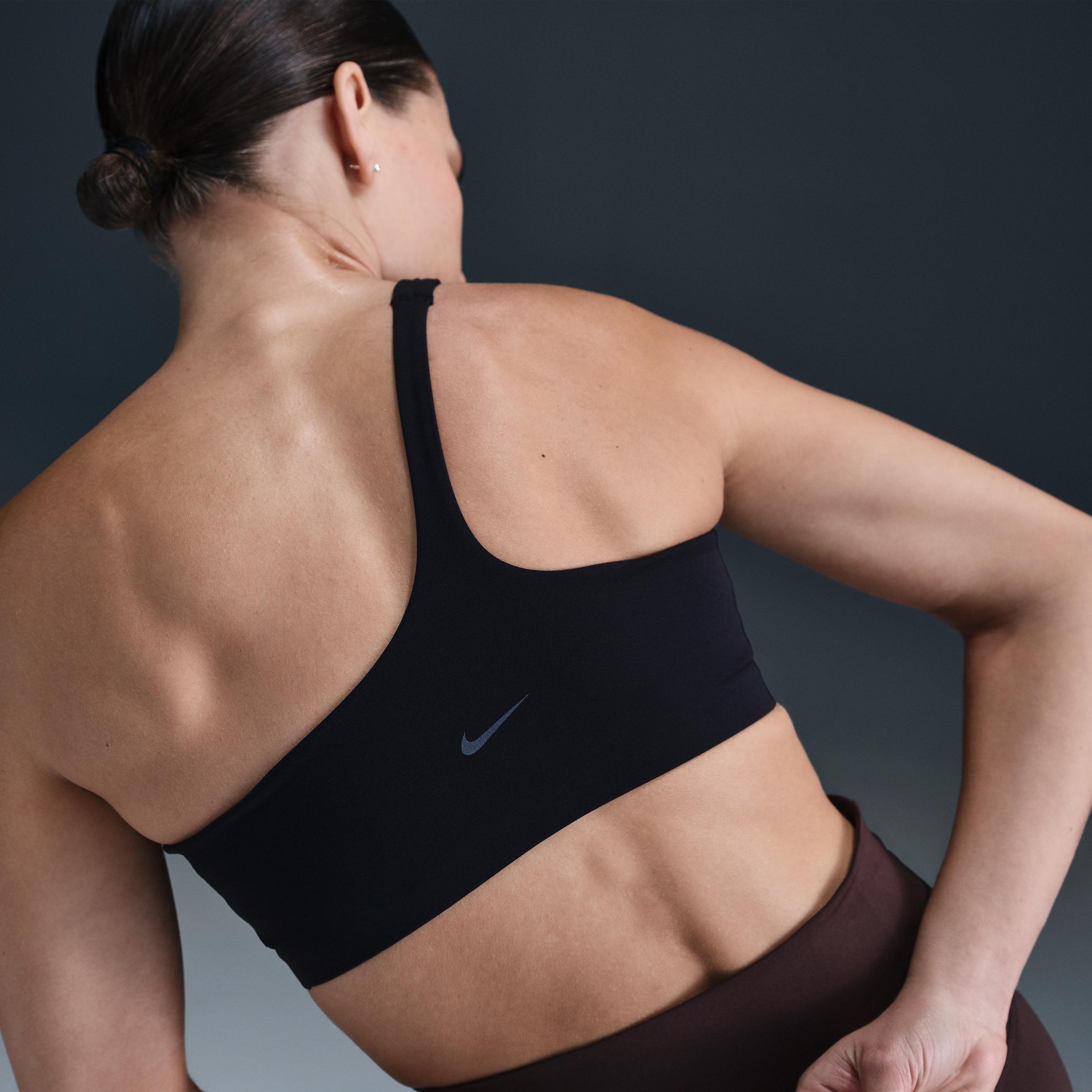Nike Womens Zenvy Asymmetrical Light-Support Padded Sports Bra | HQ9182-440 Product Image