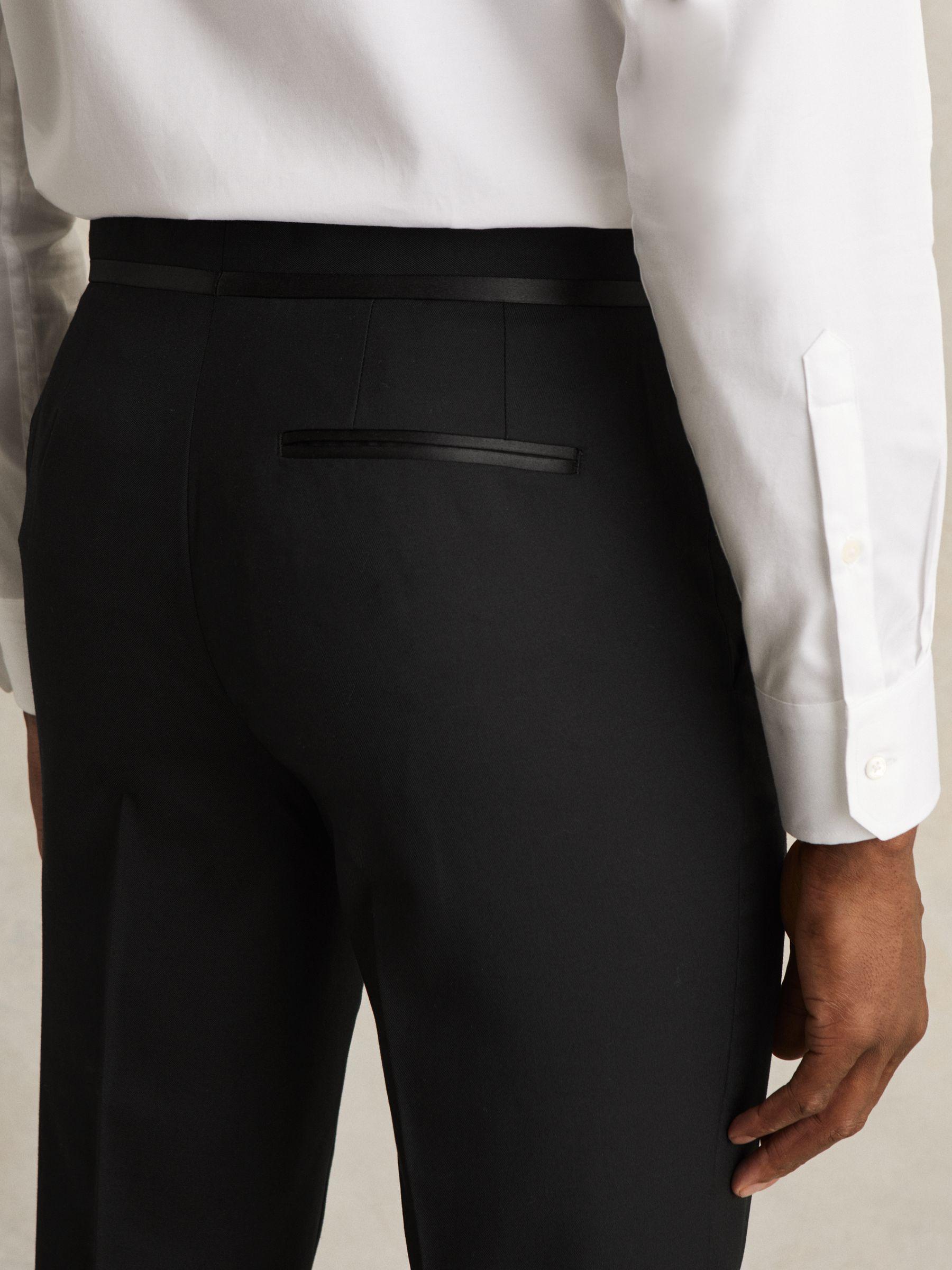 Wool-Blend Slim-Fit Tuxedo Trousers in Black Product Image