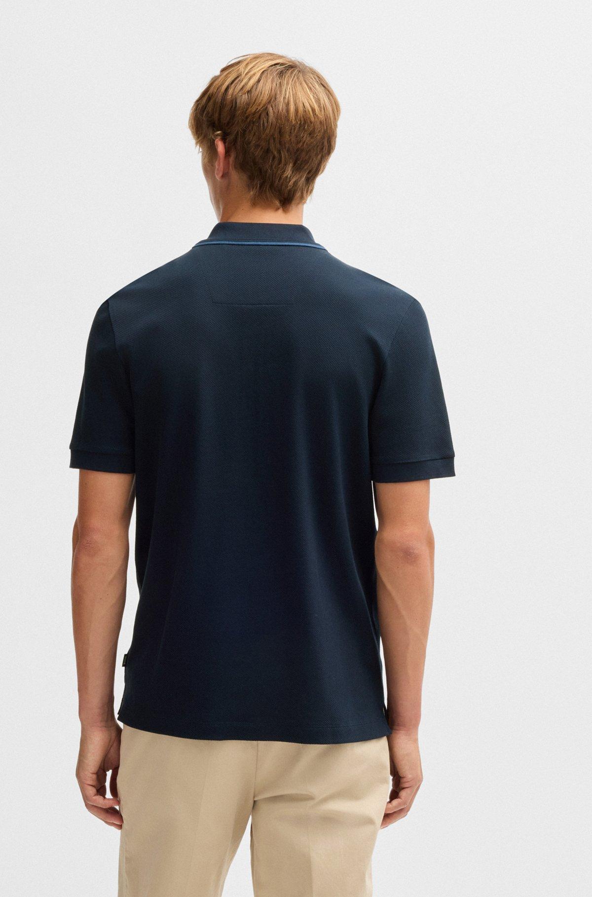 Structured-cotton polo shirt with zip placket Product Image