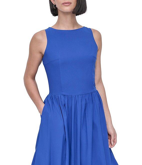 DKNY by Donna Karan Sleeveless Drop Waist Bubble Hem Midi Dress Product Image