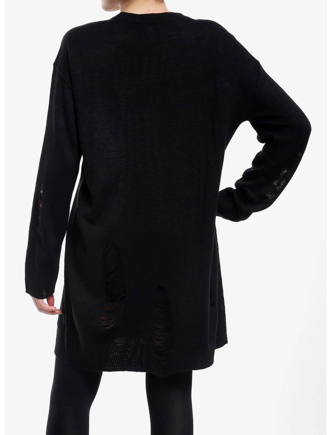 Cosmic Aura Gothic Cross Distressed Sweater Dress Product Image