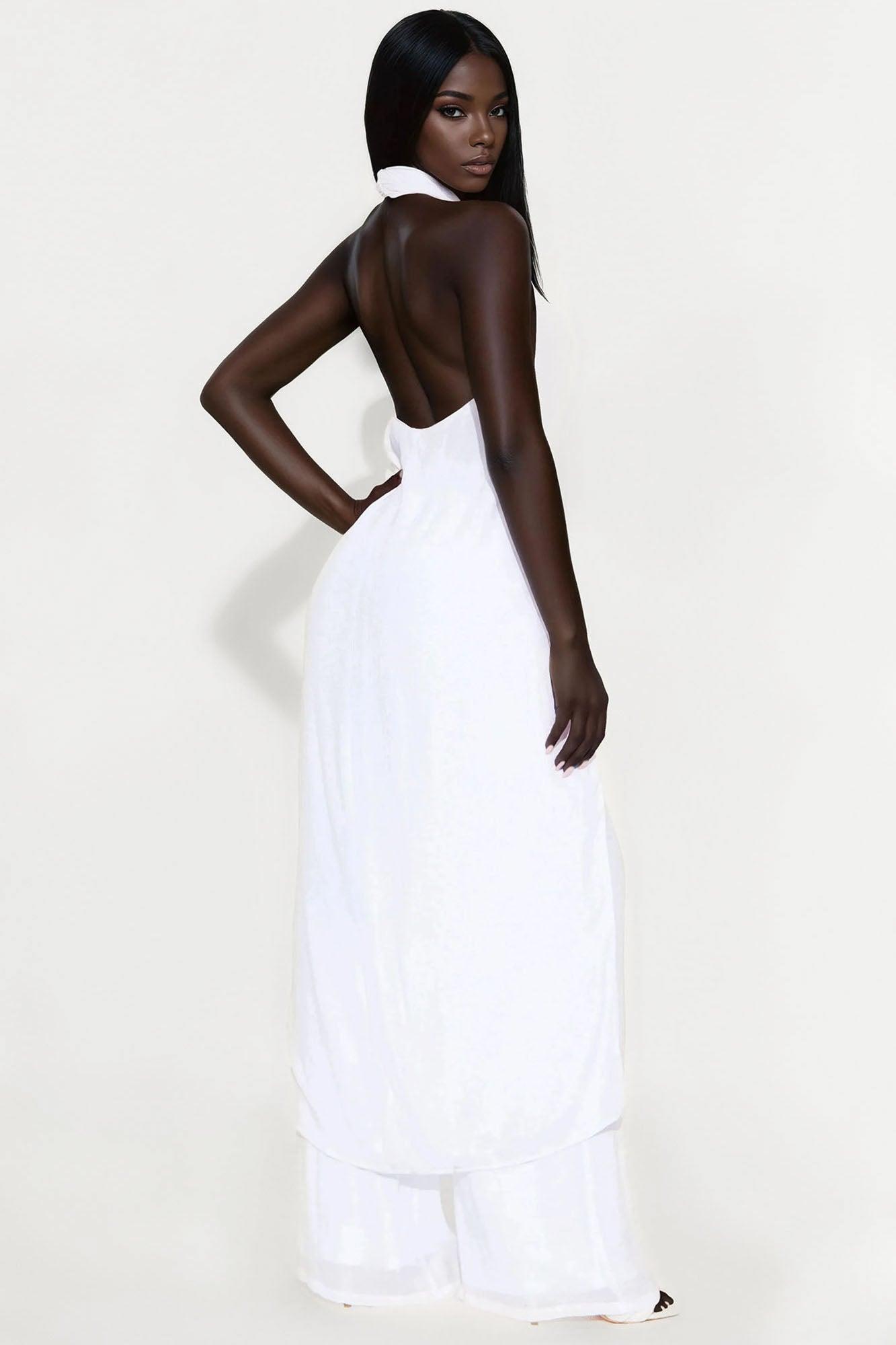 Angelic Vibes Linen Pant Set - White Female Product Image