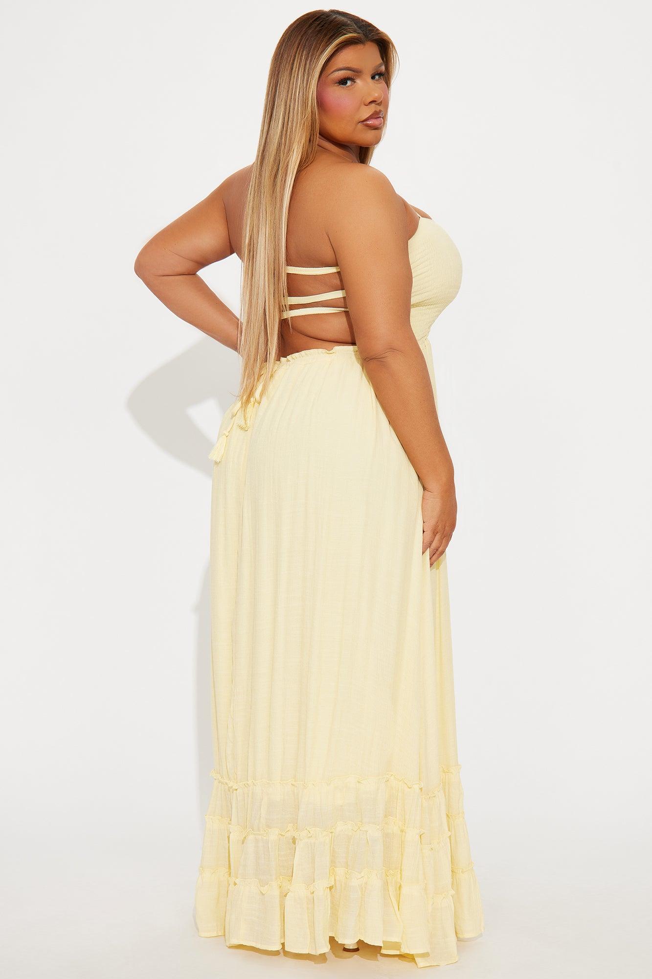 Hayley Halter Maxi Dress - Yellow Product Image